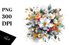 Vibrant Abstract Bouquet GOLD FOIL | Clipart Product Image 1