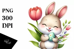 Easter Bunny Egg Flower, Clipart |T-shirt, Mug PNG Product Image 8