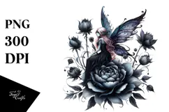 Gothic Fairy on Flower PNG Product Image 1