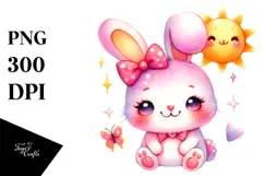 Colorful Cute Baby Rabbit PNG Product Image 1