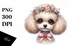 Watercolor Poodle Baby | Sublimation Clipart Product Image 1