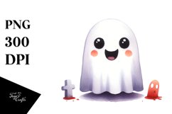 Simple Halloween Ghost Clipart Product Image 1