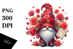Valentines Gnome with Detailed Hat PNG Product Image 1