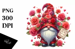 Valentines Gnome with Detailed Hat PNG Product Image 1