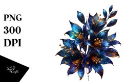 Glossy Glass Lobelia with Golden Insertions | Clipart Product Image 3