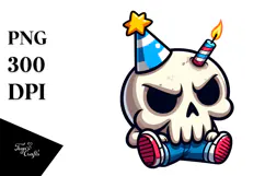Silly Cartoon Suggar Skull with Silly Smirk Product Image 1