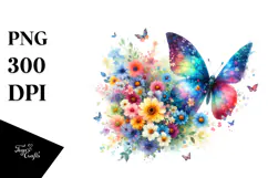 Colorful Butterfly Painting PNG Product Image 1