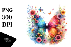 Colorful Butterfly Painting PNG Product Image 1