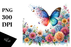 Colorful Butterfly Painting PNG Product Image 1