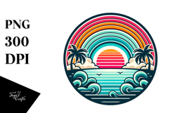 Retro Tropical Rainbow Sunset, 20 oz Tumbler Product Image 1