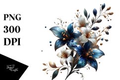 Glossy Glass Lobelia with Golden Insertions | Clipart Product Image 3