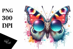 High Detail Watercolor Butterfly Sunglasses Product Image 1