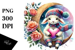 Colorful Lamb with Heart PNG Product Image 1