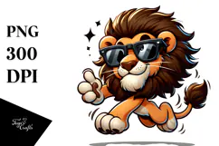Quirky Lion with Sunglasses, Transparent PNG Product Image 1