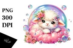 Colorful Smiling Cute Baby Lamb PNG Product Image 1