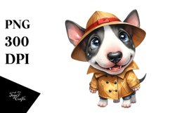 Abstract Watercolor Baby Bull Terrier | Clipart Product Image 1