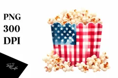 Washed Watercolor Popcorn | Sublimation Clipart Product Image 1