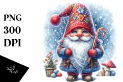 Detailed Vibrant Watercolor Winter Gnome Product Image 3