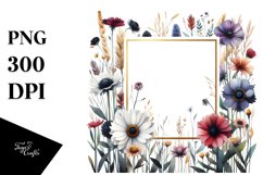 Bold Frame Flowers | Sublimation | Clipart Product Image 1