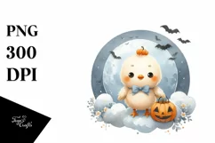 Cute Baby Chicken on a Cloud PNG Product Image 3