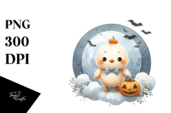 Cute Baby Chicken on a Cloud PNG Product Image 1