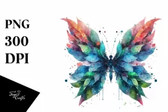Butterfly with Plant Leaves, High-Res PNG Product Image 3