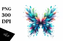 Butterfly with Plant Leaves, High-Res PNG Product Image 1