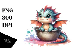 Colorful Baby Dragon in Recipient PNG Product Image 1