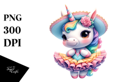 Colorful Baby Unicorn Farandole PNG Product Image 1