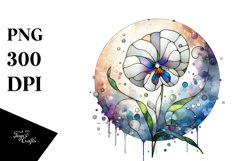 Abstract Stained Sweet Pea | Watercolor Clipart Product Image 1