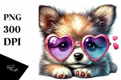 Detailed Puppy with Sign, PNG Product Image 1