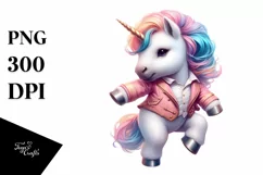 Colorful Baby Unicorn in Dance Hall, Transparent PNG Product Image 1