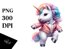 Colorful Baby Unicorn in Dance Hall, Transparent PNG Product Image 1