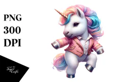 Colorful Baby Unicorn in Dance Hall, Transparent PNG Product Image 1