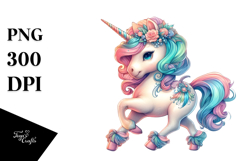 Colorful Baby Unicorn in Dance Hall, Transparent PNG Product Image 1