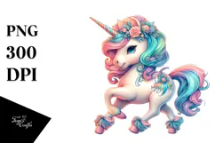 Colorful Baby Unicorn in Dance Hall, Transparent PNG Product Image 1