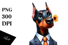 Abstract Watercolor Doberman Pinscher | Clipart Product Image 1