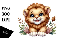 Cute Baby Lion PNG Product Image 1