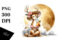Happy Deer in Beachwear, High-Res PNG Product Image 1