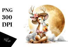 Happy Deer in Beachwear, High-Res PNG Product Image 1