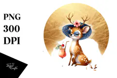 Happy Deer in Beachwear, High-Res PNG Product Image 1