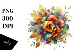 Colorful Bouquet with Nasturtium and Baby | Clipart Product Image 3