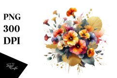 Colorful Bouquet with Nasturtium and Baby | Clipart Product Image 3