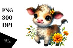 Smiling Highland Cow PNG Product Image 1