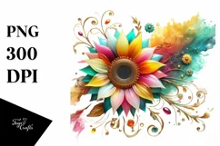 Watercolor Luxury Flower Love Splash Clipart Product Image 1