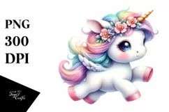 Pastel Cute Baby Unicorn Dancing | Clipart Product Image 1
