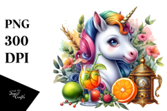 Colorful Baby Unicorn in Speakeasy, PNG Product Image 1