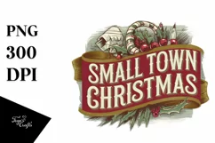 Retro Small Town Christmas Clipart PNG Product Image 5