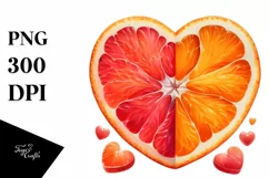 Heart Shaped Orange Kivi PNG Product Image 1