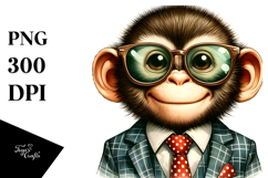 Funny Cute Monkey Retro es Clipart Product Image 1